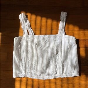 & Other Stories White Scalloped Lace Eyelet Blouse